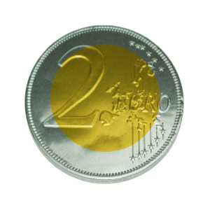 Chocolade munten 2 Euro 75 mm