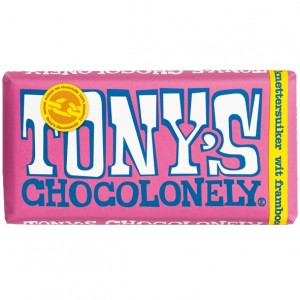 Tony's Chocolonely Wit-Framboos_knetterreep, 180 gram